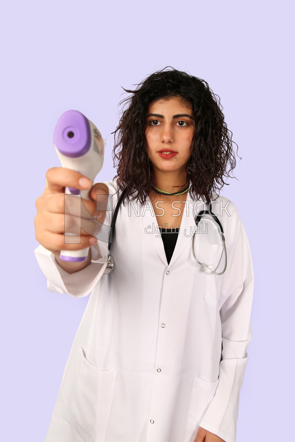 A woman doctor wearing a stethoscope