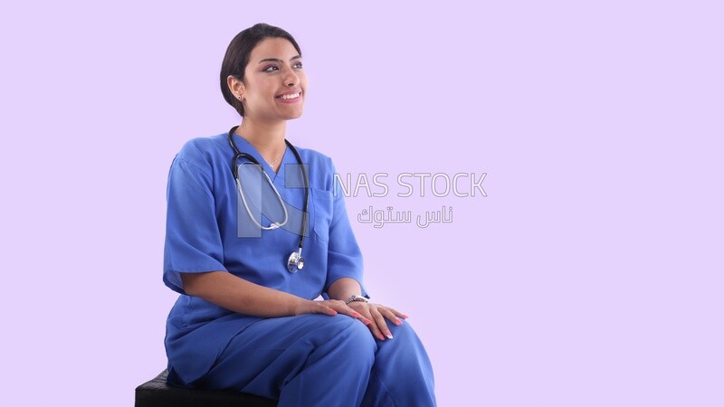 A woman doctor wearing a stethoscope