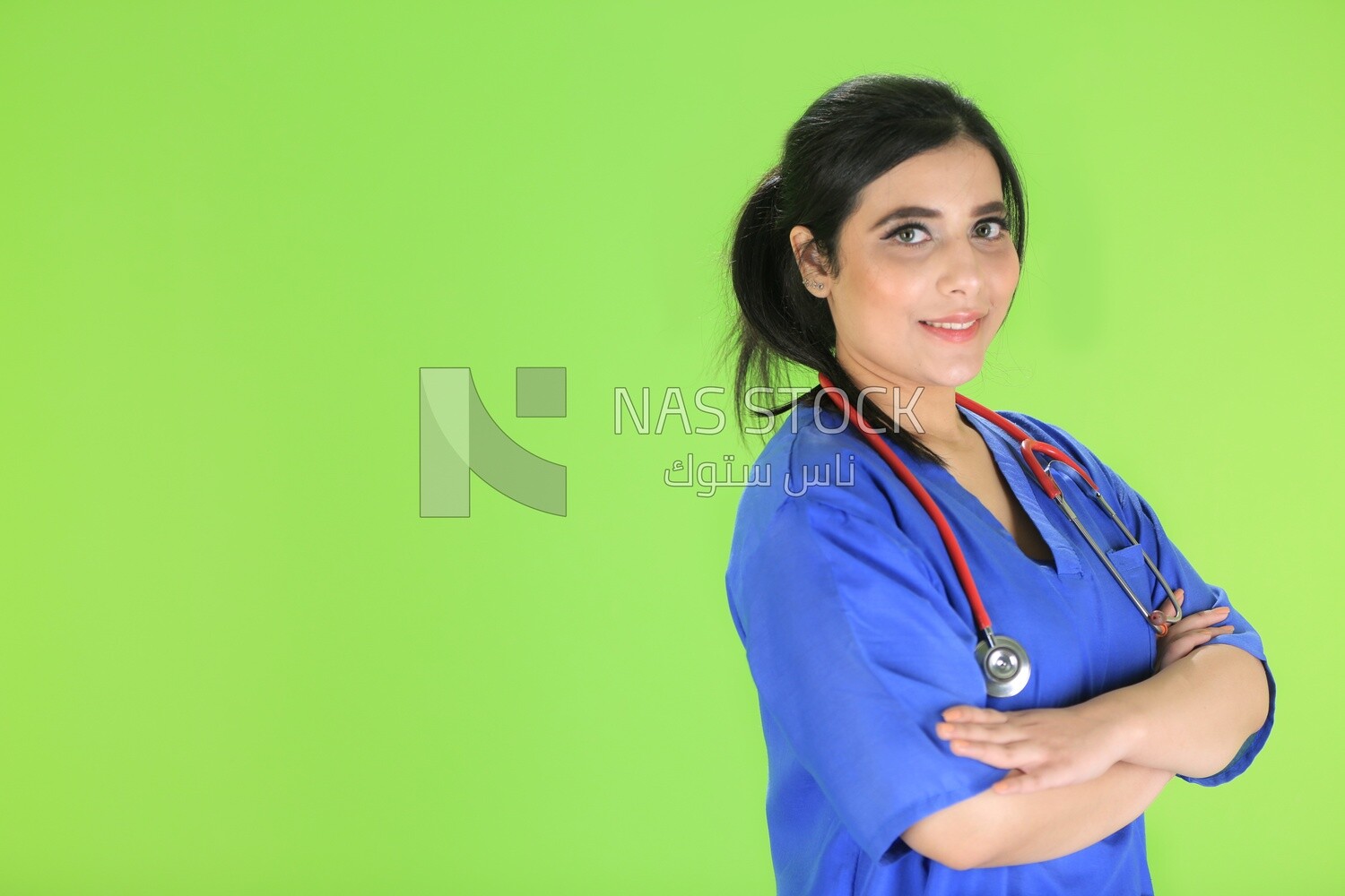 A woman doctor wearing a stethoscope