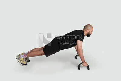 sportsman doing push ups