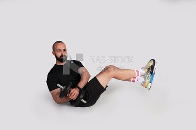 sportsman doing abdominal muscle training