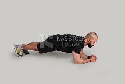 sportsman doing push ups