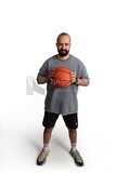 sports man holding a basketball