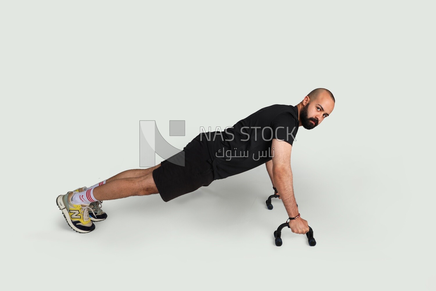 sportsman doing push ups