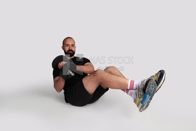 sportsman doing abdominal muscle training