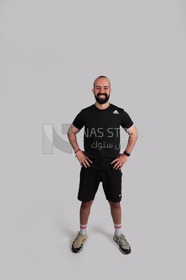 coach standing happily