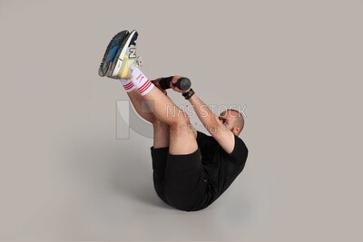sportsman doing abdominal muscle training