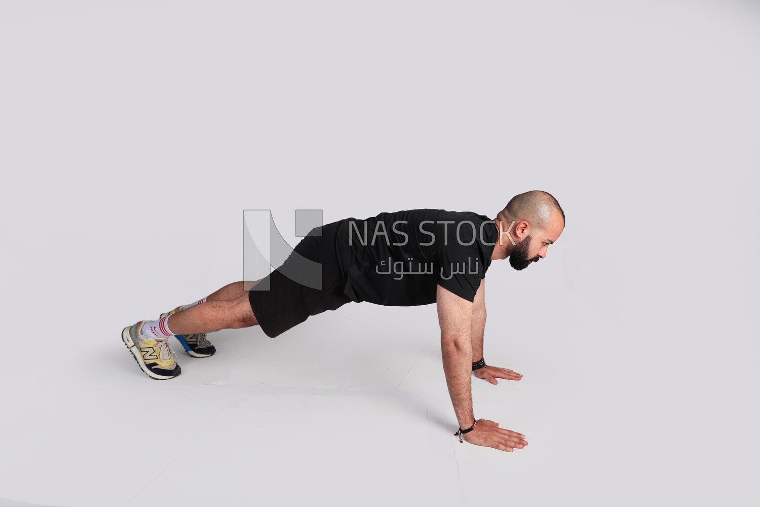 sportsman doing push ups