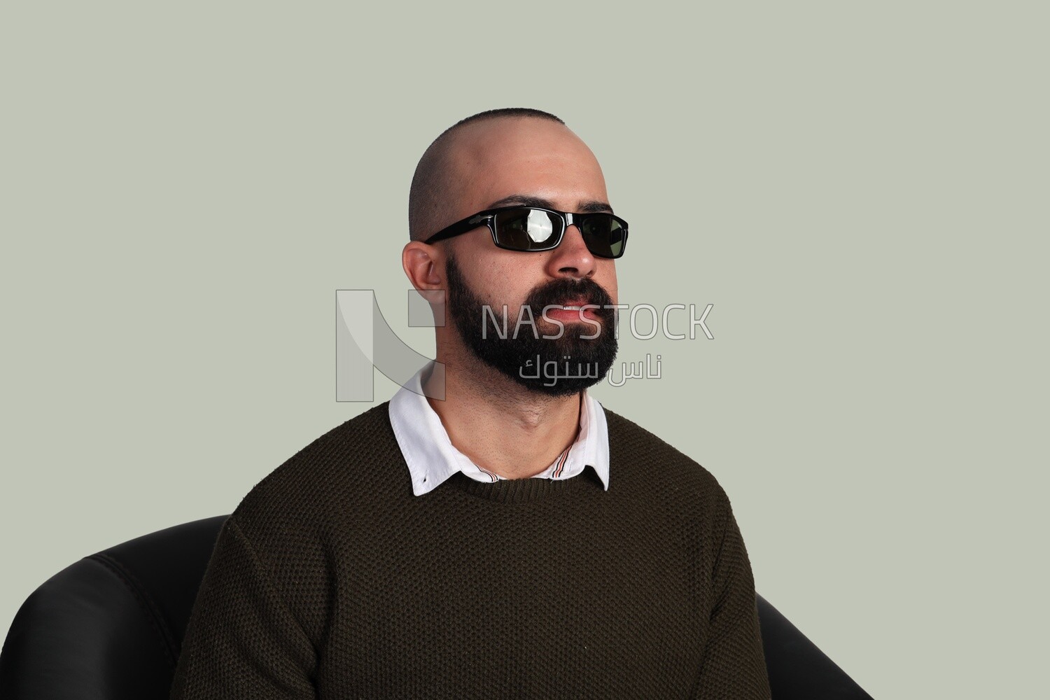 Blind guy wearing glasses