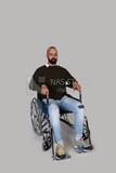 Disabled man sitting in a wheelchair