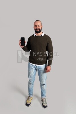 man holding a smart phone