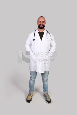 smiling doctor in hospital uniform