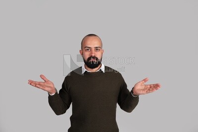 man with a beard, wondering