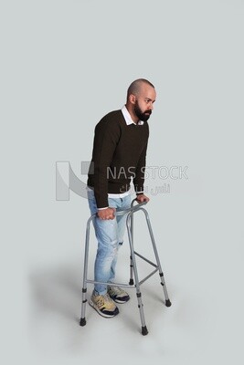 man walking with a walker