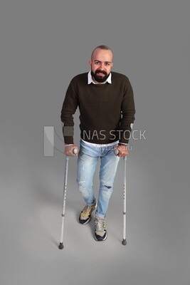 young man with a leg problem