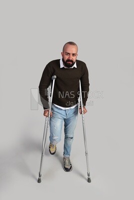 young man with a leg problem