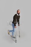 young man with a leg problem