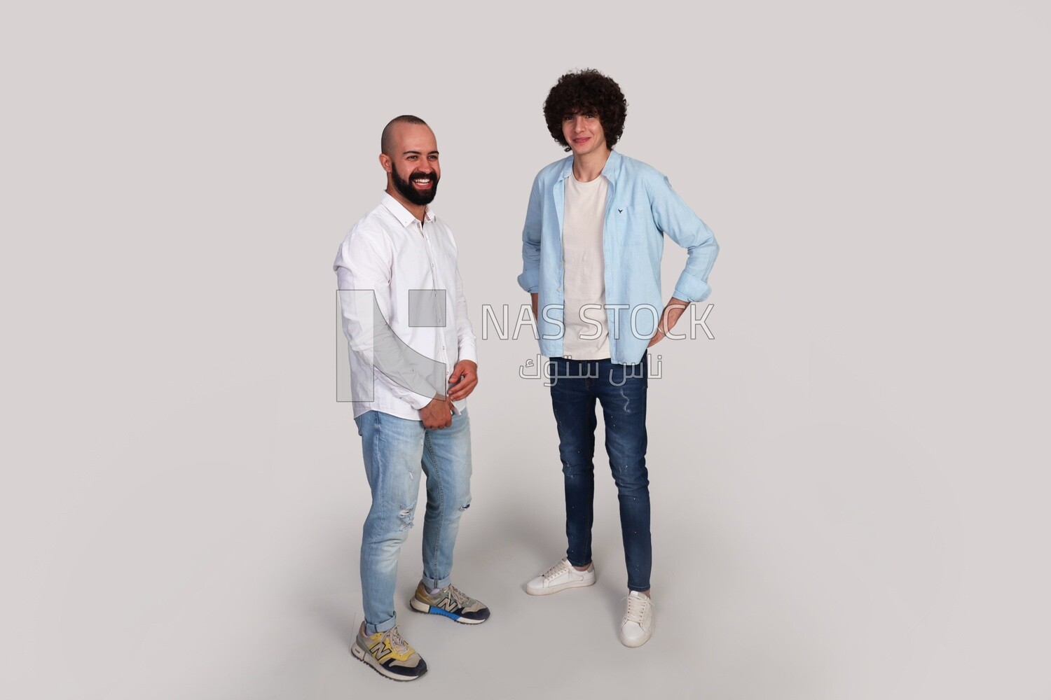 two friends talking together in unison