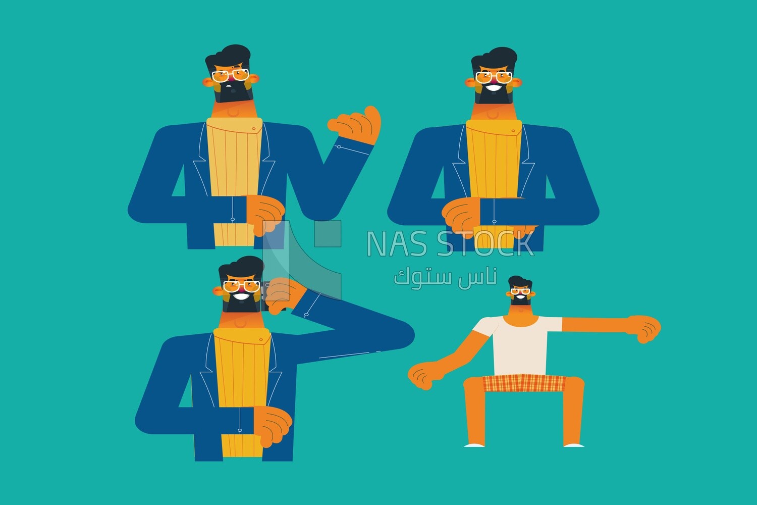 A man with different expressions