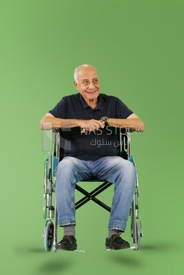 Old man sitting in a wheelchair