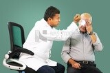 Doctor tries to help an old patient man