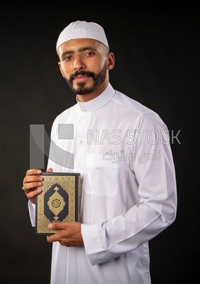 A saudi man on a black background