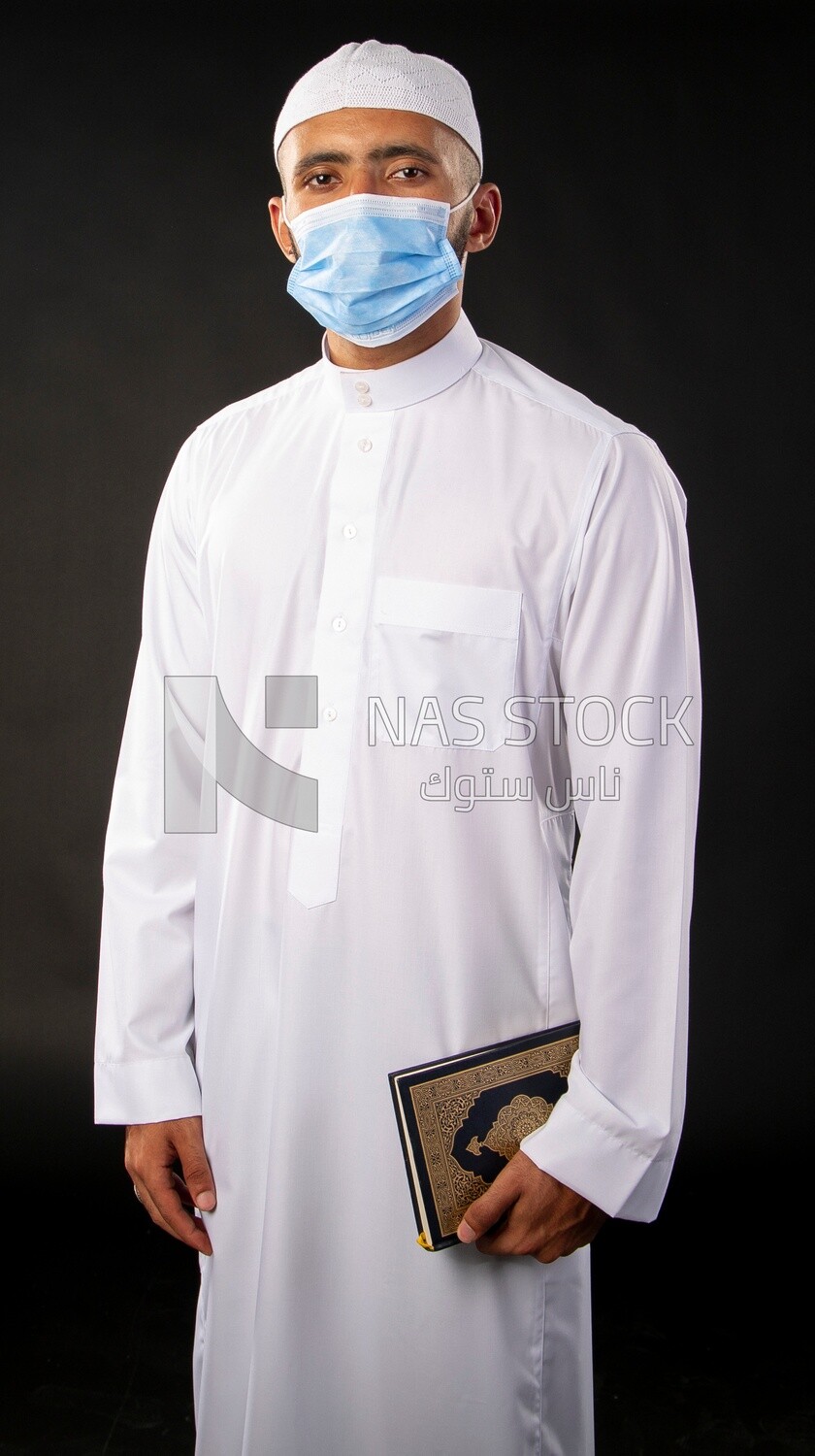 A saudi man on a black background
