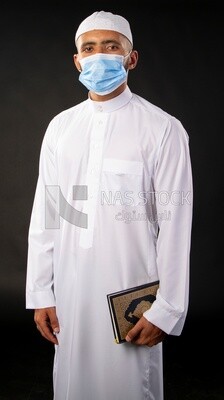 A saudi man on a black background