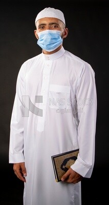 A saudi man on a black background