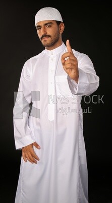 A saudi man on a black background