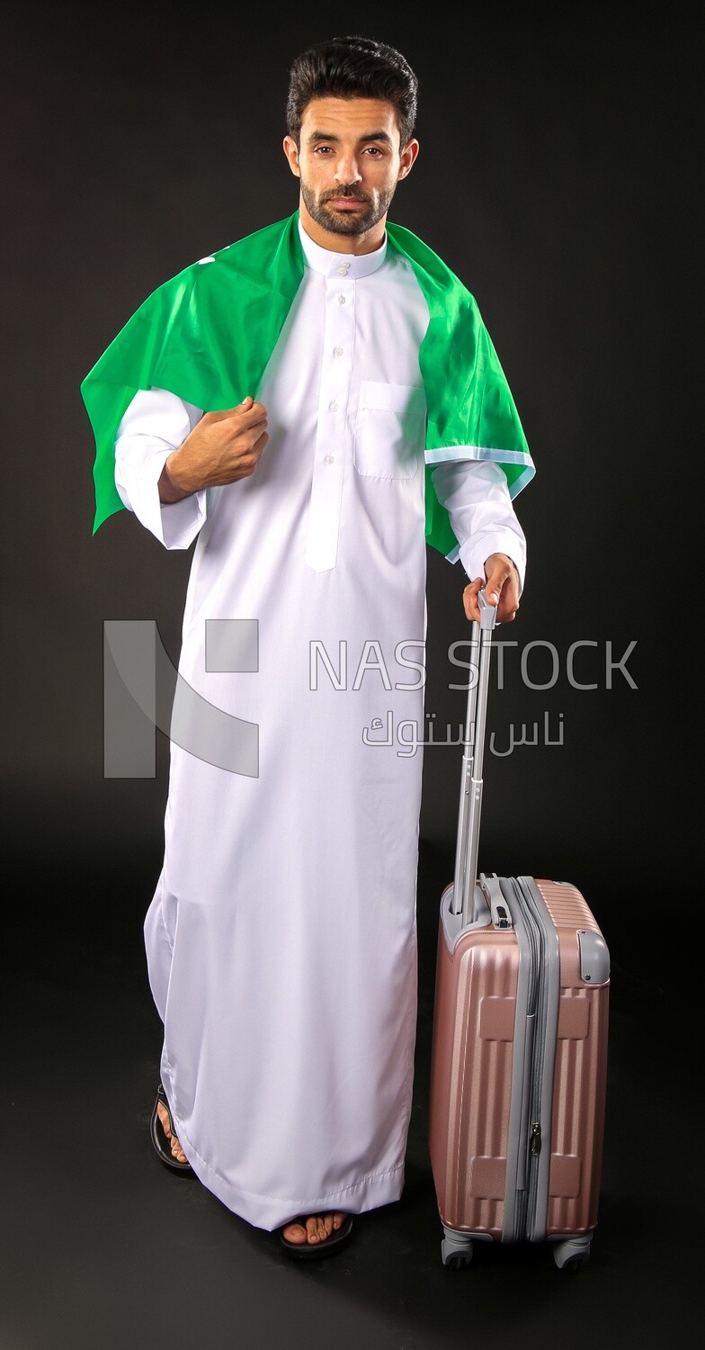 A saudi man on a black background