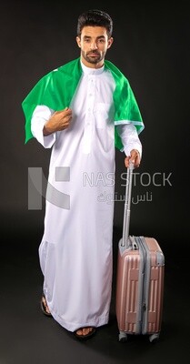 A saudi man on a black background
