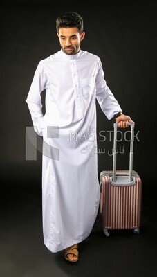 A saudi man on a black background