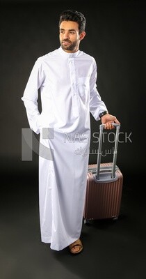 A saudi man on a black background