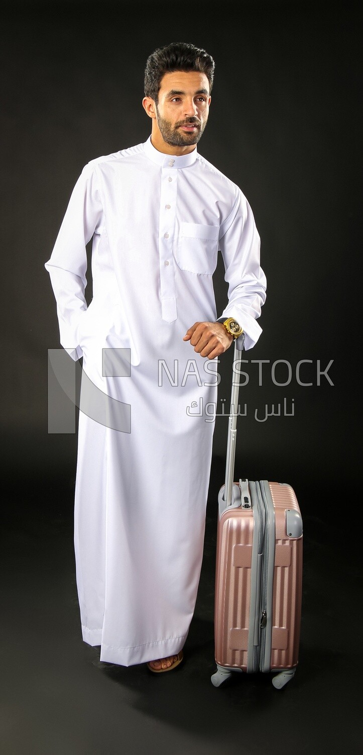 A saudi man on a black background