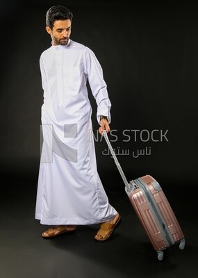 A saudi man on a black background