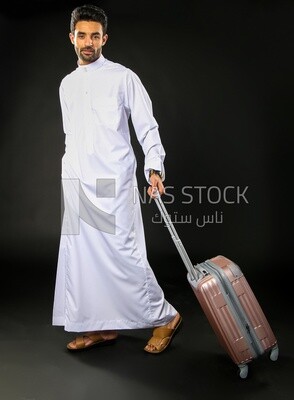 A saudi man on a black background