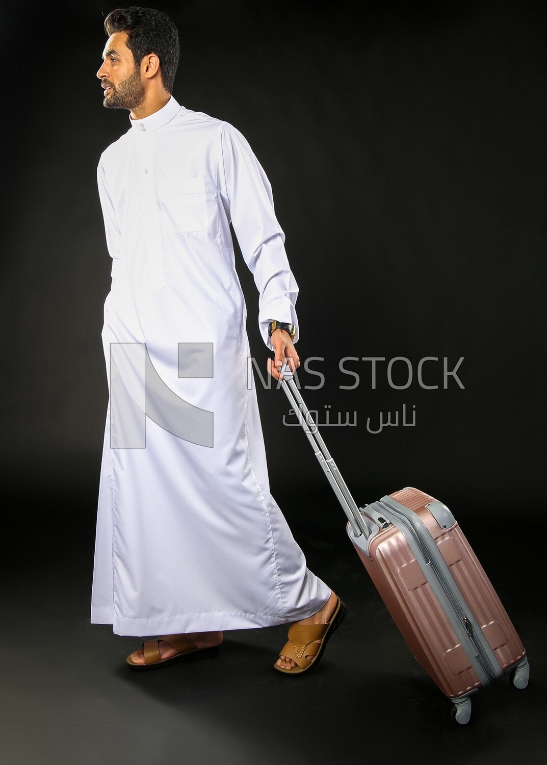 A saudi man on a black background