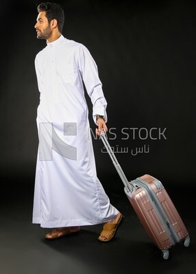 A saudi man on a black background