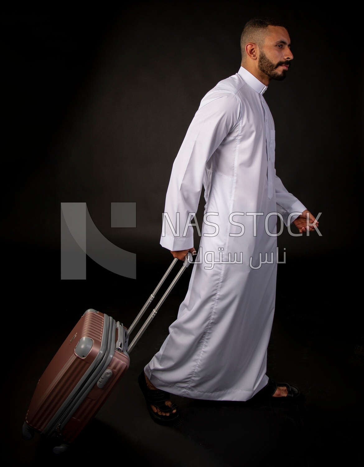 A saudi man on a black background
