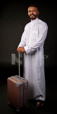 A saudi man on a black background