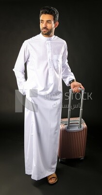 A saudi man on a black background