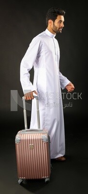 A saudi man on a black background