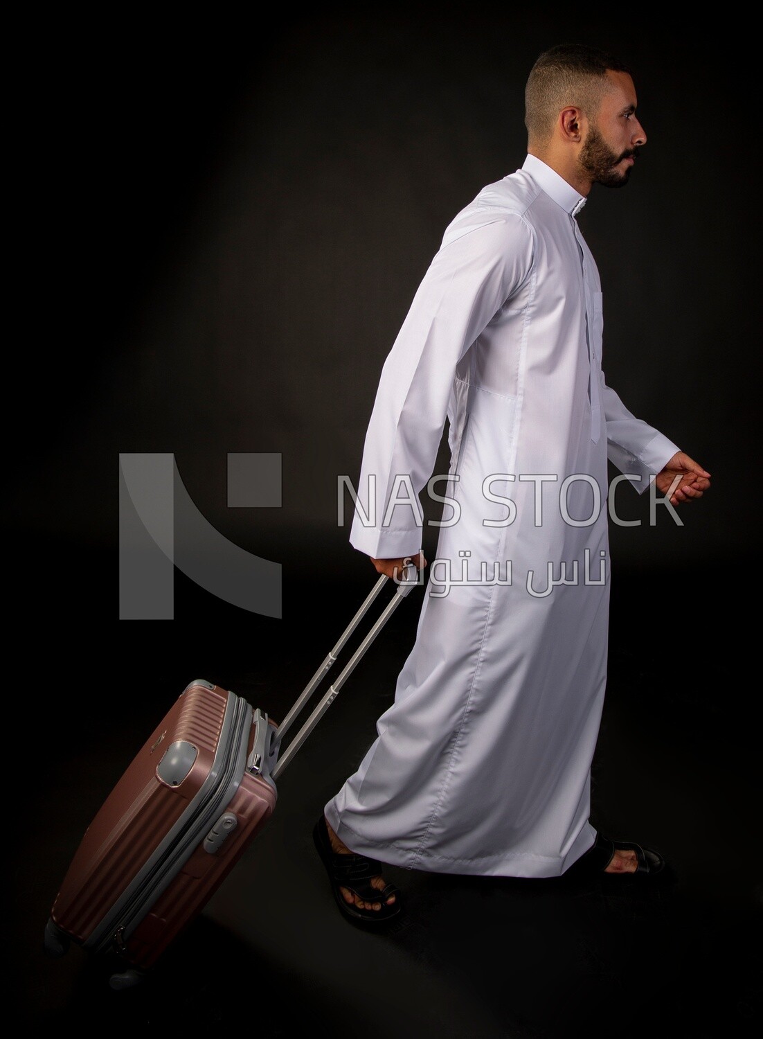 A saudi man on a black background