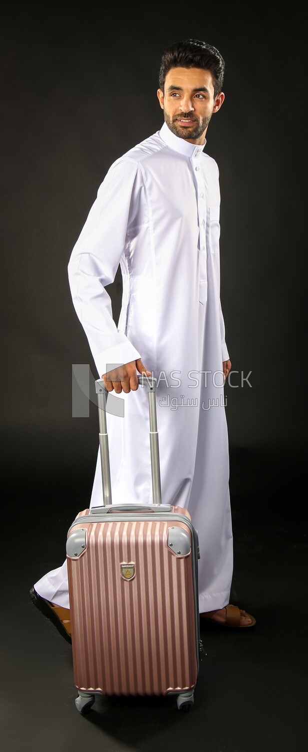 A saudi man on a black background