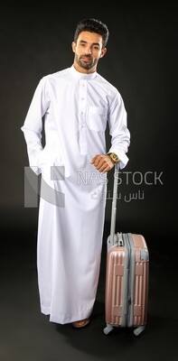 A saudi man on a black background