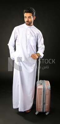 A saudi man on a black background