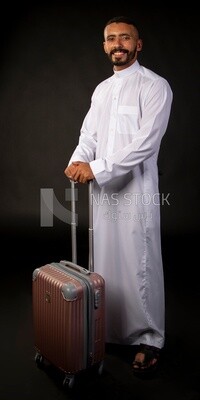 A saudi man on a black background