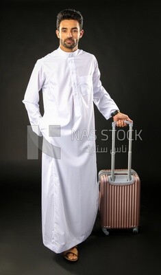 A saudi man on a black background