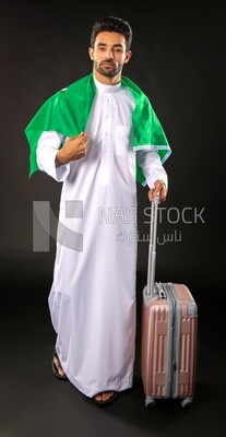 A saudi man on a black background